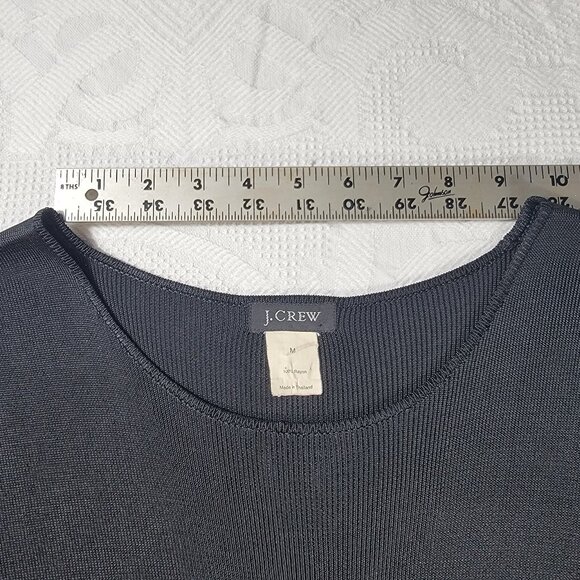 Vintage J. Crew bodycon dress black size medium classic style silky thick - Picture 14 of 16